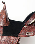 Hilason Western Horse Treeless Trail Barrel American Leather Saddle