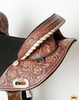 Hilason Western Horse Treeless Trail Barrel American Leather Saddle