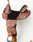 Hilason Western Horse Treeless Trail Barrel American Leather Saddle