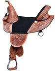 Hilason Western Horse Treeless Trail Barrel American Leather Saddle