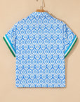 Western Half Zip Collared Blouse