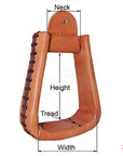HILASON Horse Western Saddle Stirrup Leather Stirrups Pair | Leather Western Stirrups with Wooden Core | Western Saddle Stirrups | Horse Saddle Stirrups | Anti-Slip Stirrups