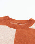 Checker Floral Stripe Patchwork Sweater