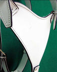 Medium Leather Dog Harness White Genuine With Leash Hilason