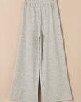 Solid Tied High-Waist Pleated Sweatpants