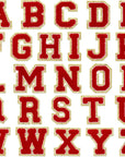 Red Self Adhesive Chenille Letters Patches