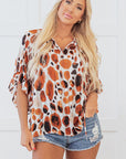 Raya Metallic Threading Abstract Blouse