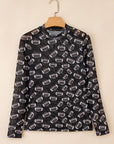 Game Day Sheer Mesh Long Sleeve Top