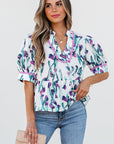Raelyn Floral Ricrac Trim Top