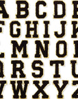 Black Self Adhesive Chenille Letters Patches
