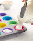 12 Reusable Silicone Baking Cups