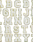 White Self Adhesive Chenille Letters Patches