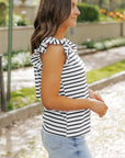 Taytum Butterfly Sleeve Hollowed Knot Back Top