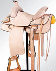 Western Horse Saddle American Leather Ranch Roping Cowboy Rough Out Tan Hilason