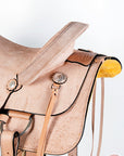Western Horse Saddle American Leather Ranch Roping Cowboy Rough Out Tan Hilason