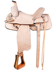 Western Horse Saddle American Leather Ranch Roping Cowboy Rough Out Tan Hilason