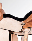 Western Horse Saddle American Leather Ranch Roping Cowboy rough Out Tan Hilason