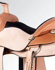 Western Horse Saddle American Leather Ranch Roping Cowboy rough Out Tan Hilason