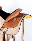 Western Horse Saddle American Leather Ranch Roping Cowboy rough Out Tan Hilason