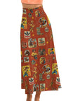 Vintage Cowgirl Collage Western Maxi Skirt