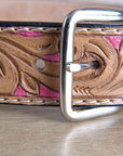 HILASON Western Genuine Leather Belt for Men Women Cowboy Cowgirl Handmade Unisex Full Grain Heavy Duty Floral Tooled Belt
