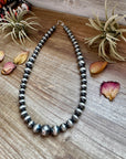 20 1/2 inch graduated 8 to 14 mm Sterling Silver Pearls necklace
