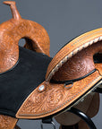 Hilason Western Horse Treeless Trail Barrel American Leather Saddle
