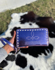 Lavender Foil Leather Boot-Stitch Women’s Wallet