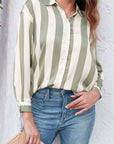 Stripe Buttoned Long Sleeve Shirt