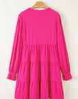 Lyra Crochet V Neck Long Sleeve Mini Dress
