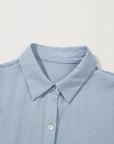 Arya Shirt Collar Button Up Puff Sleeve Tiered Dress