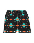 Women's Black Aztec Beach Board Shorts