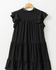 Veda Floral Embroidered Tiered Ruffled Mini Dress