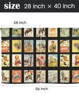 Vintage Western Collage Window Curtains 28"x40" (2-Piece)Made in America