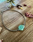 3 mm Sterling Silver Pearls with flat natural turquoise - western jewelry