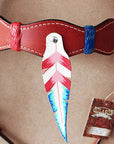 HILASON Western Horse Headstall Breast Collar Set Genuine American Leather Mahogany