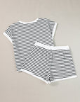 Stripe Tee & Shorts Set