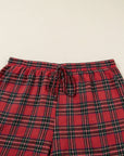 Plus Size Christmas Plaid Shirt and Shorts Pajama Set