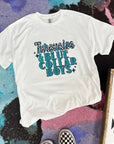 Turquoise & Blue Collar TEE or CREWNECK