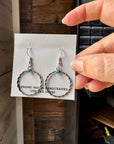 Sterling Silver Small Hoop Earrings with Kingman Turquoise