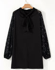 Esther Glittering Mesh Sleeve Dress
