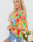 Angel Abstract Half Sleeve Blouse