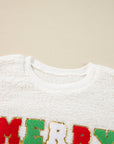 Christmas MERRY & Bright Chenille Sherpa Sweatshirt