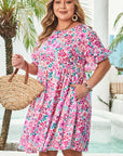 Talia Plus Size Floral Short Sleeve Flare Dress
