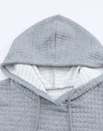 Ariel Quilted Kangaroo Pocket Drawstring Hoodie