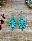 Big Dangle Blue Turquoise Earrings