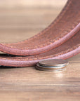 32 Inch 3D Brown Mens Leather Stitched Basic Belt Brass Buckle