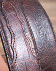 M&F Western Men's Brown Croc Print Leather Belt Silver Buckle (1.5" Width)