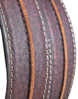 3D Men's Distressed Full-Grain Leather Belt With Antique Silver Roller Buckle