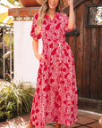 Raquel Paisley Side Slit Maxi Dress